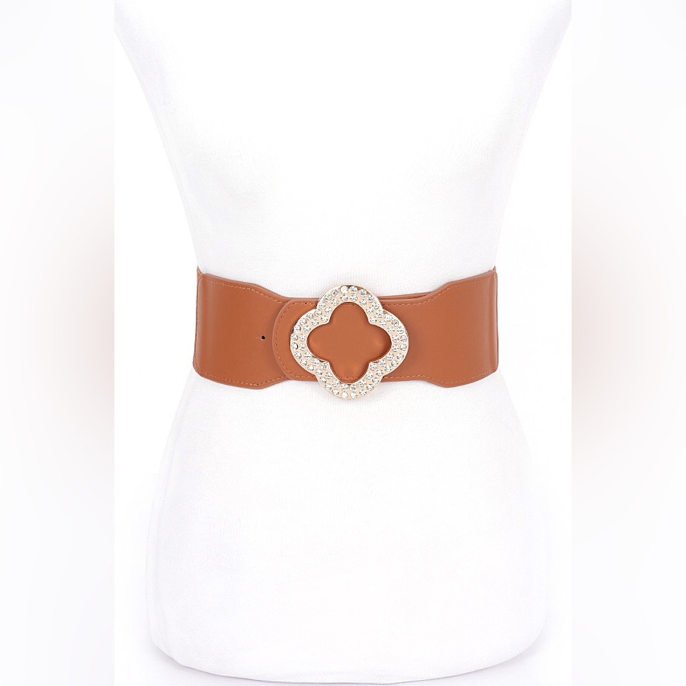 Vegan Leather Elastic Statement Belt